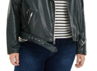 Levi's Women's Trendy Faux Leather Belted Moto Jacket Green Size 2X