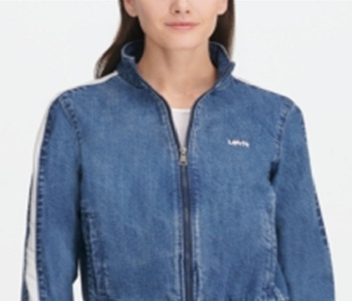 Levi's Women's Denim Coaches Track Jacket Blue Size Large