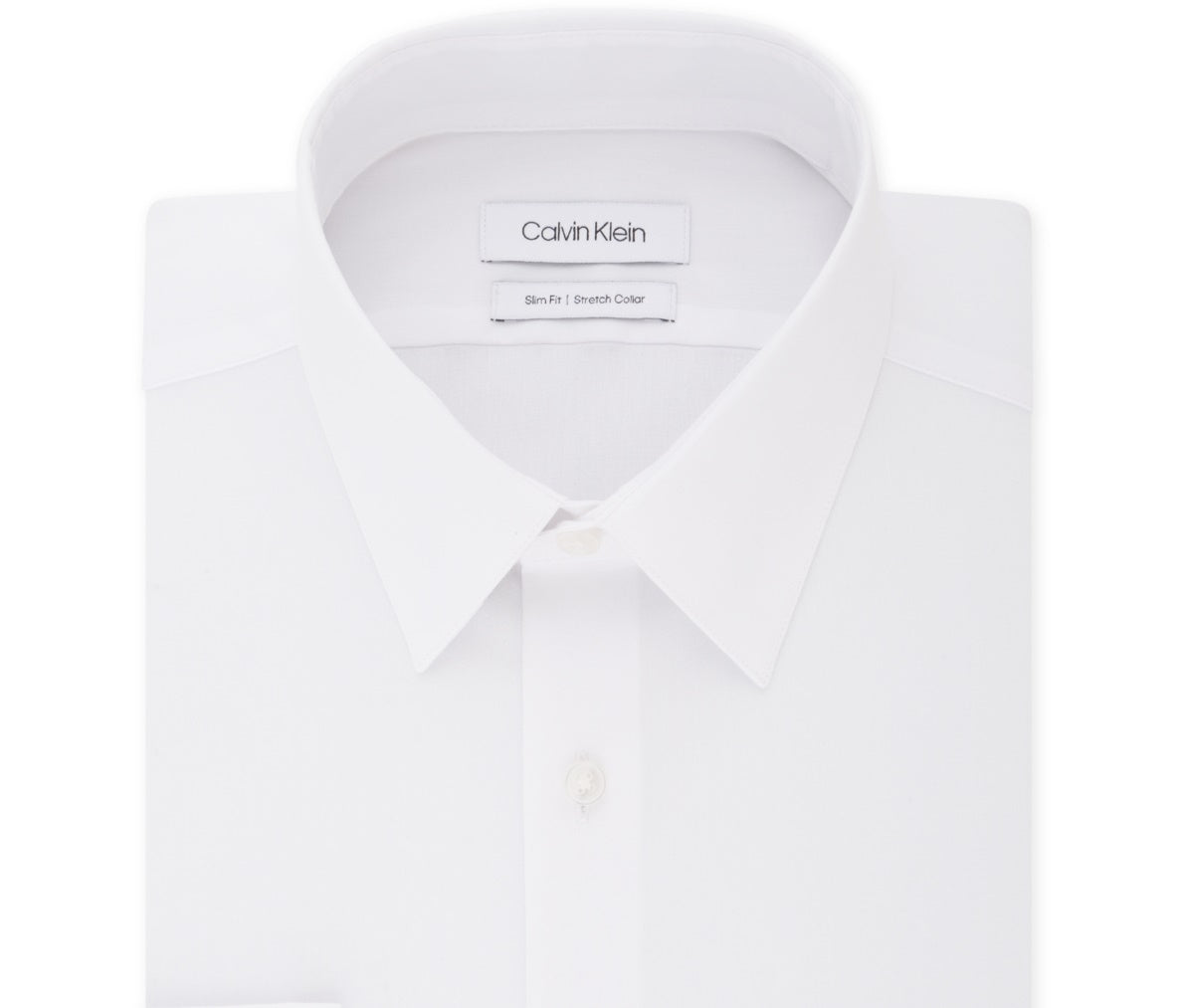 Calvin Klein Men's Slim Fit Stretch Flex Collar Dress Shirt White Size 34X35