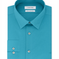 Calvin Klein Men's Slim Fit Stretch Flex Collar Solid Logo Dress Shirt Blue Size 16X34-35