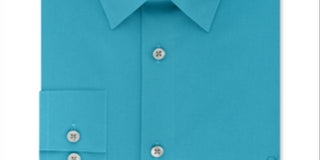 Calvin Klein Men's Slim Fit Stretch Flex Collar Solid Logo Dress Shirt Blue Size 16X34-35