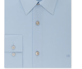 Calvin Klein Men's Slim Fit Stretch Flex Collar Dress Shirt Blue Size 15.5X34-35