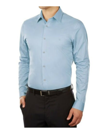 Calvin Klein Men's Slim Fit Stretch Flex Collar Dress Shirt Blue Size 16.5X34-35