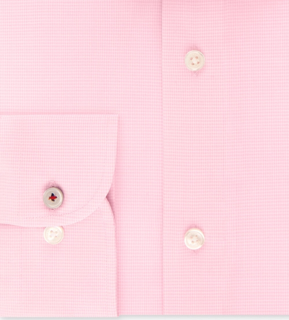 Tommy Hilfiger Men's Supima Cotton Slim Fit Non Iron Dress Shirt Pink Size 15.5X34X35