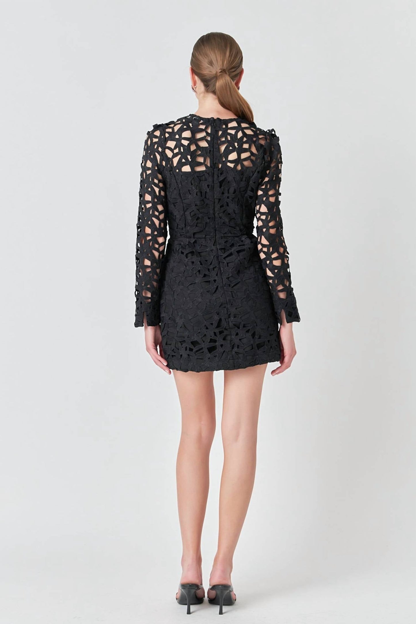 2.7 August Apparel - Eyelet Structured Mini Dress