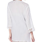 La Blanca Women's Cotton Crochet Trim Tunic Swimsuit White Size Large