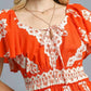 Umgee - Floral Ruffle Trim Tiered Mini Dress