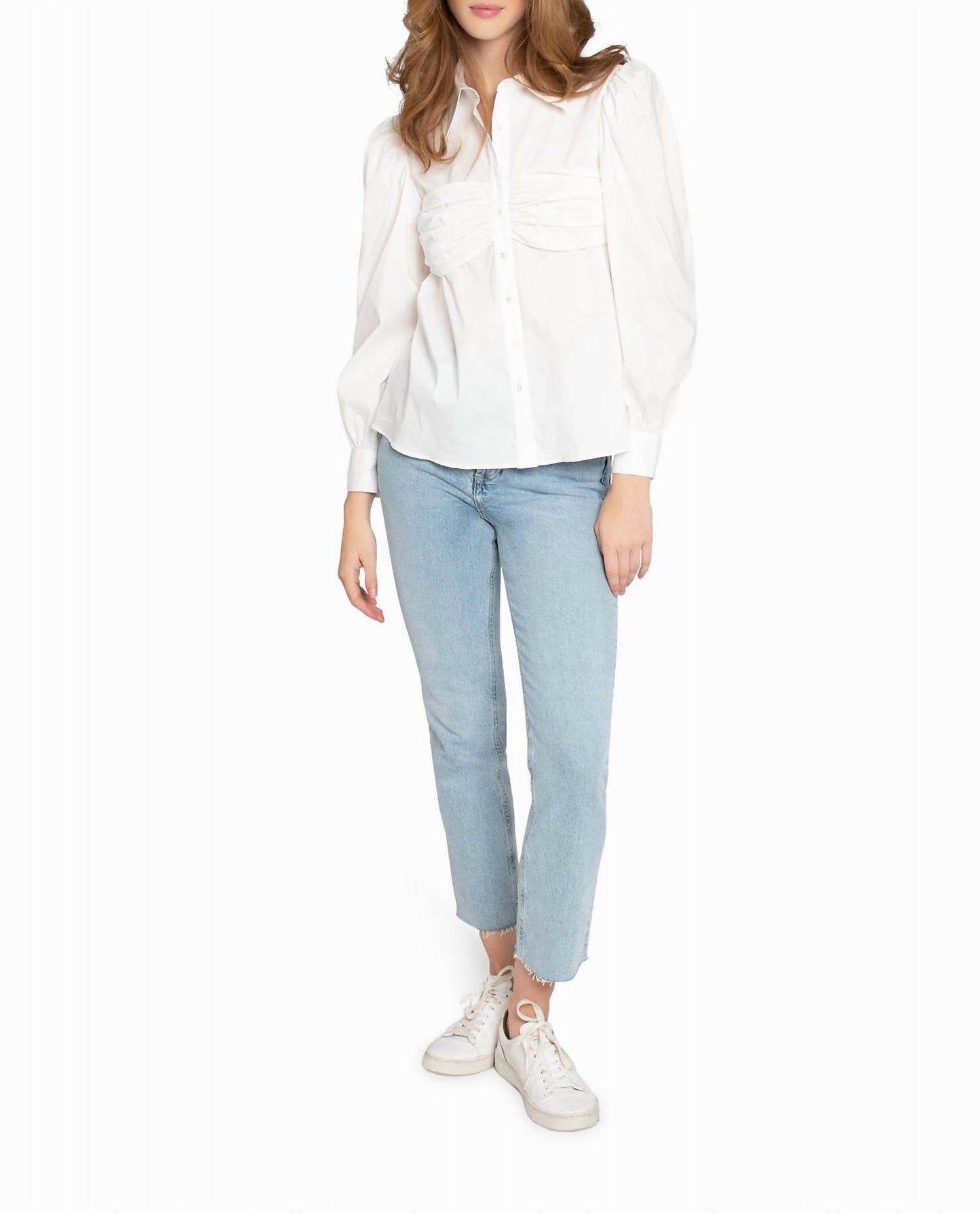 Nicole Miller - Cotton Poplin Button Down Top