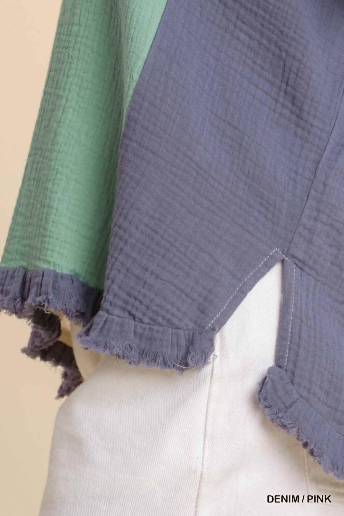 Umgee - Color Block Gauze Top