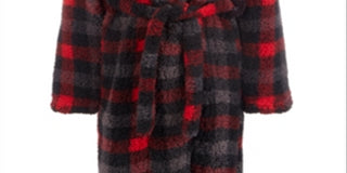 Max & Olivia Little & Big Boy's Faux Sherpa Plaid Robe Red Size X-Large