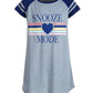 Max & Olivia Little & Big Girl's Graphic Print Raglan Nightgown Gray Size XL (14-16)
