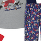 Max & Olivia Big Boy's Long Leg Pajama T-shirt and Pants 2 Piece Set with Socks Gray Size Medium