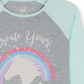 Max & Olivia Little Girl's Long Sleeve Sleepshirt with Sleep Mask 2 Piece Set Gray Size Small
