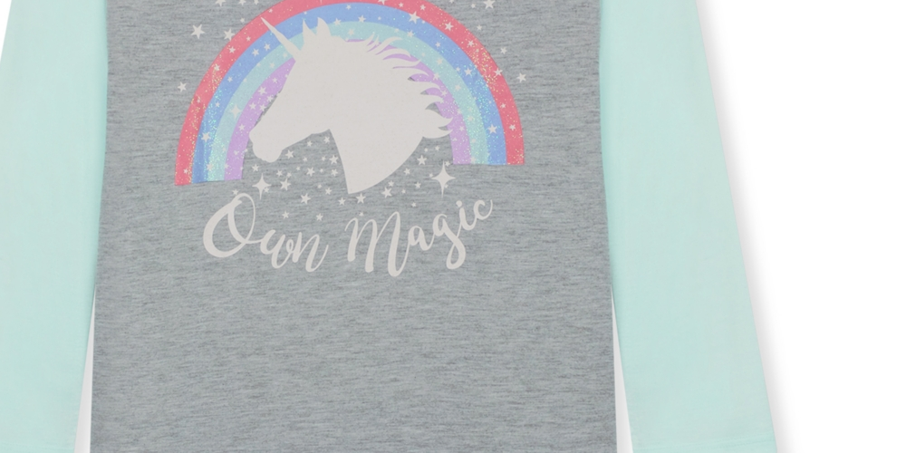 Max & Olivia Little Girl's Long Sleeve Sleepshirt with Sleep Mask 2 Piece Set Gray Size Small