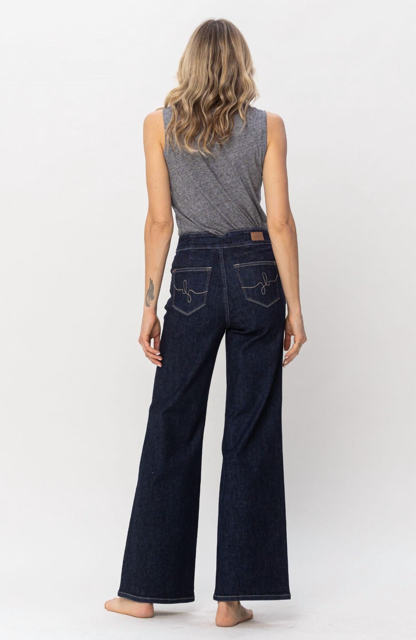 Judy Blue - High Waist Rinse Wash Geometric Waistband Jeans