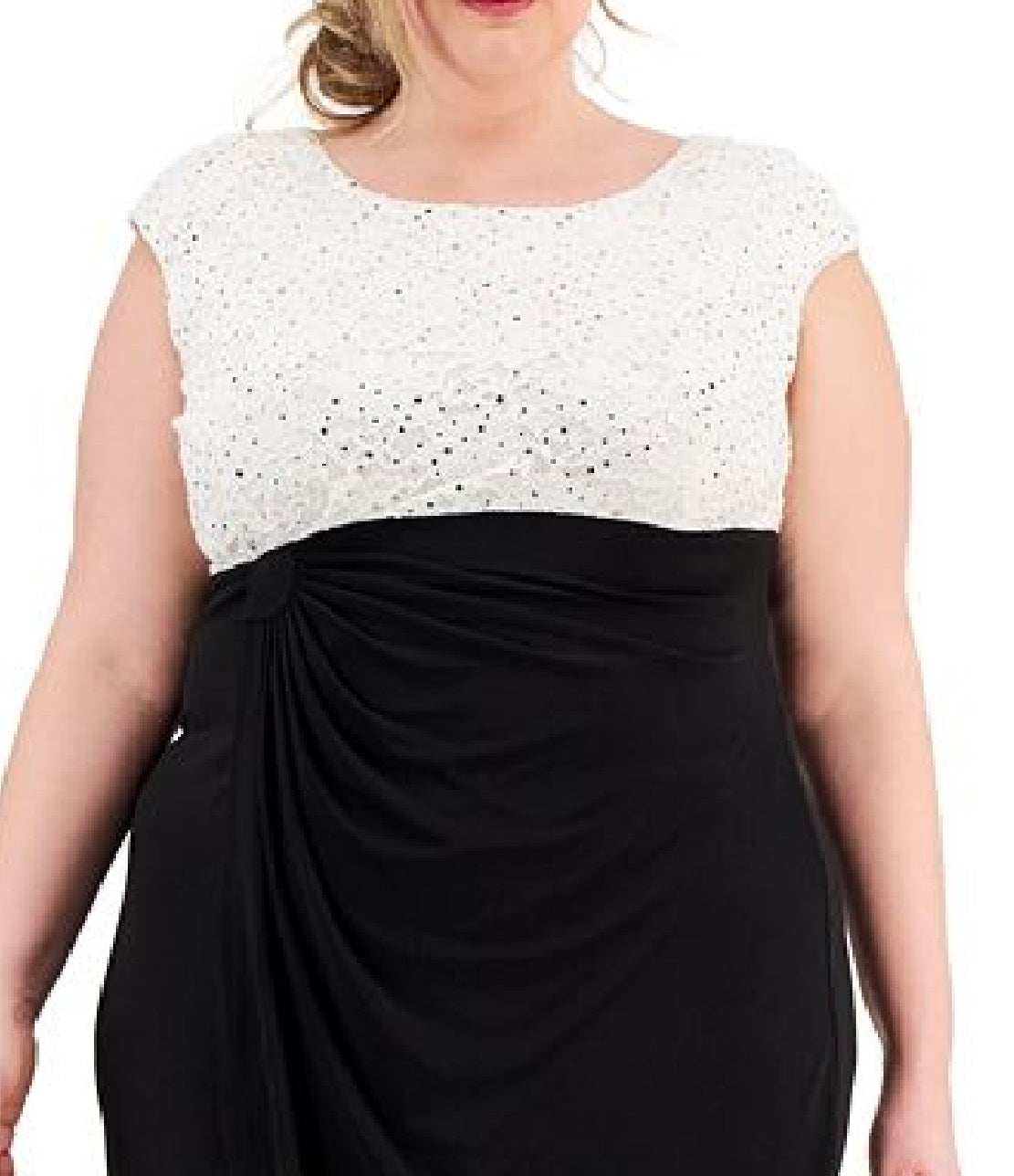 Connected Women's Colorblocked Lace Sheath Dress Black Size 18W