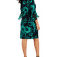 Connected Women's Printed 3/4 Sleeve Side Tab Dress Green Size 10 Petite