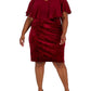 Connected Women's Popover Velvet Sheath Dress Red Size 3X