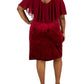 Connected Women's Popover Velvet Sheath Dress Red Size 3X