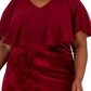 Connected Women's Popover Velvet Sheath Dress Red Size 3X