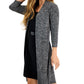Connected Women's 3/4 Sleeve Belted Jacket Dress Gray Size 6