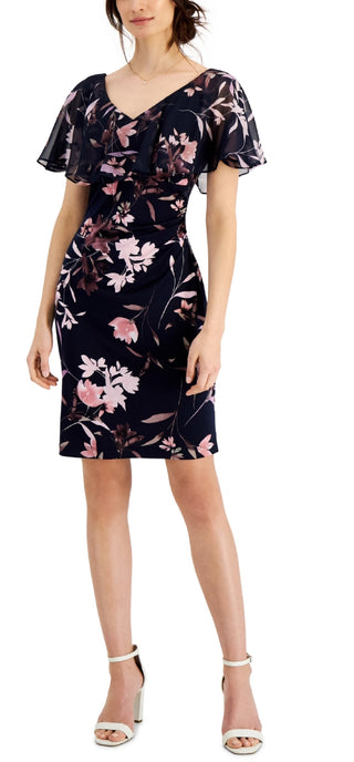 Connected Women's Popover Sheath Dress Blue Size 8Petite