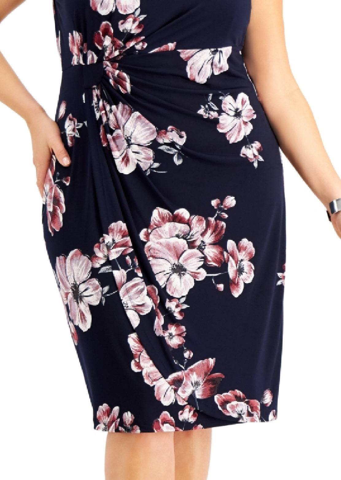 Connected Women's Ity Faux Wrap Dress Blue Size 24W