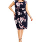 Connected Women's Ity Faux Wrap Dress Blue Size 24W