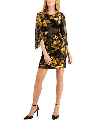 Connected Women's Tulip Sleeve Dress Yellow Size 10Petite