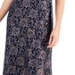Connected Women's Printed Lace Gown Blue Size 8