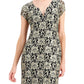 Connected Women's Printed Lace Gown Yellow Size 8