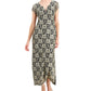 Connected Women's Printed Lace Gown Yellow Size 8