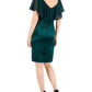 Connected Women's Velvet Chiffon Cocktail and Party Dress Green Size 6