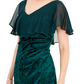 Connected Women's Velvet Chiffon Cocktail and Party Dress Green Size 6