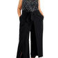 Connected Women's Sequinned Bodice Jumpsuit Black Size 24W