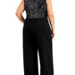 Connected Women's Sequinned Bodice Jumpsuit Black Size 24W