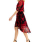 Connected Women's Floral Print Faux Wrap Dress Red Size 4Petite