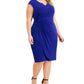 Connected Women's Side Tab Dress Blue Size Petite Small