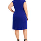 Connected Women's Side Tab Dress Blue Size Petite Small