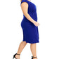 Connected Women's Side Tab Dress Blue Size Petite Small