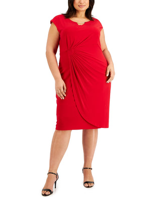 Connected Women's Side Tab Dress Red Size 18W