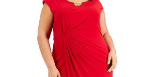 Connected Women's Side Tab Dress Red Size 18W