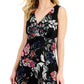 Connected Women's Chiffon Floral Print Dress Black Size 8