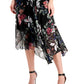 Connected Women's Chiffon Floral Print Dress Black Size 8
