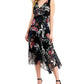 Connected Women's Chiffon Floral Print Dress Black Size 8