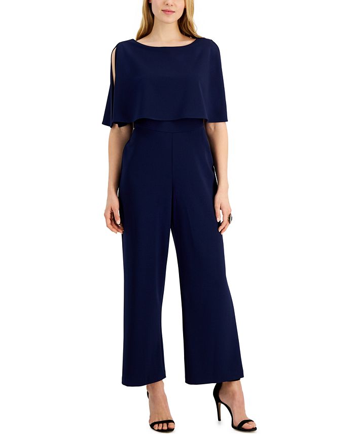 Connected Women's Popover Jumpsuit Blue Size 10 Petite