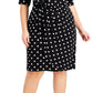 Connected Women's Dot Print Side Tab Sheath Dress Black Size 22W