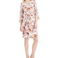 Connected Women's Printed Side Tab Sheath Dress Brown Size 6Petite