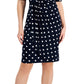 Connected Women's Dot Print Side Tab Sheath Dress Blue Size 6Petite