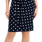 Connected Women's Dot Print Side Tab Sheath Dress Blue Size 12Petite